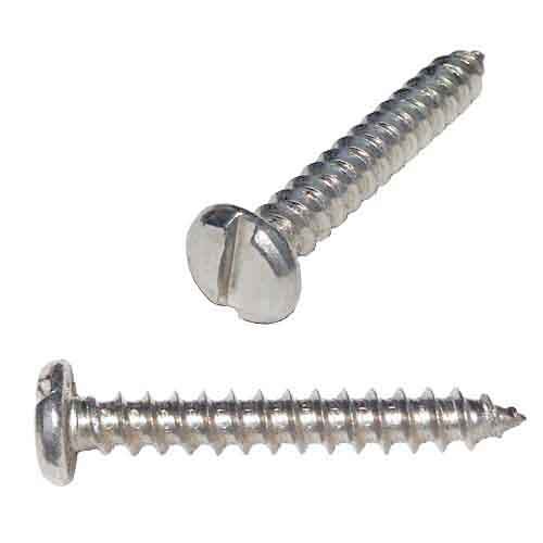 PTS414S #14 X 1/4" Pan Head, Slotted, Tapping Screw, Type A, 18-8 Stainless